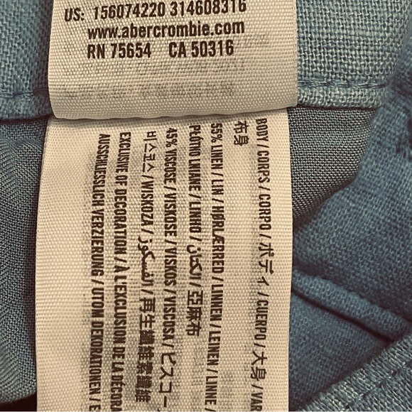 Light blue linen blend wide leg pants - Picture 4 of 4